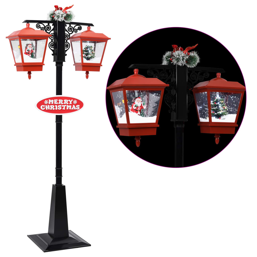 Candeeiro de rua pai natal 81x40x188 cm PVC preto e vermelho