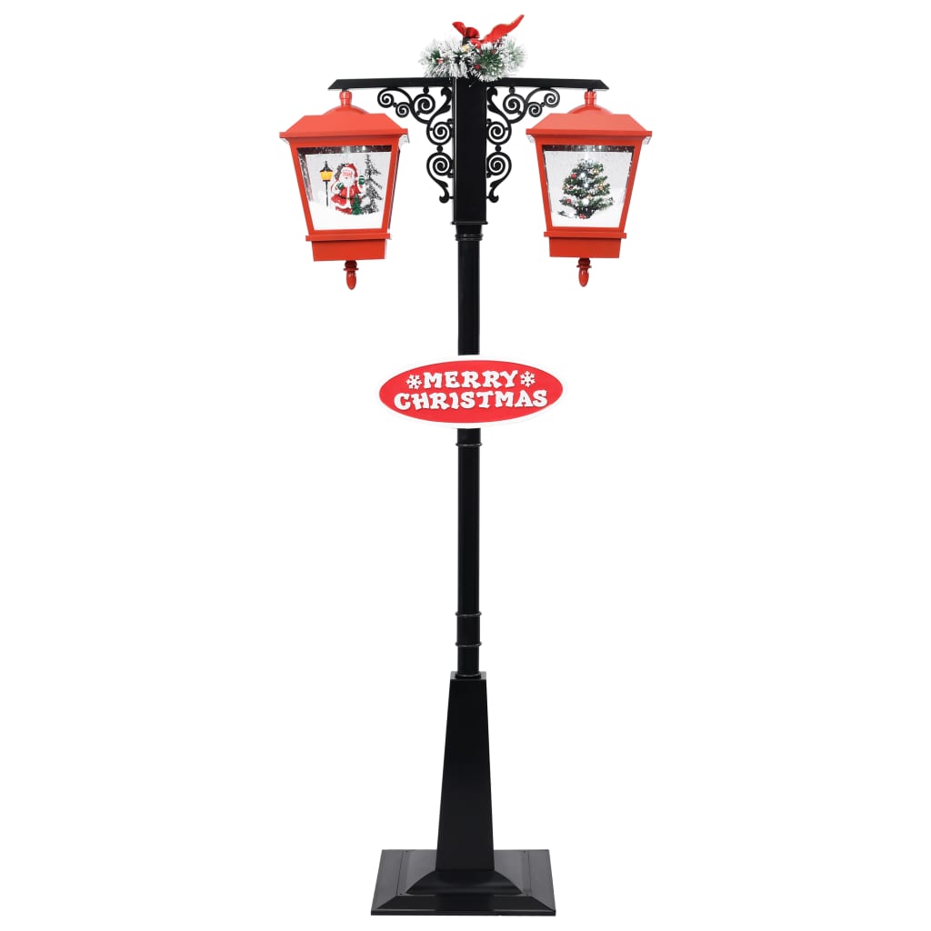 Candeeiro de rua pai natal 81x40x188 cm PVC preto e vermelho