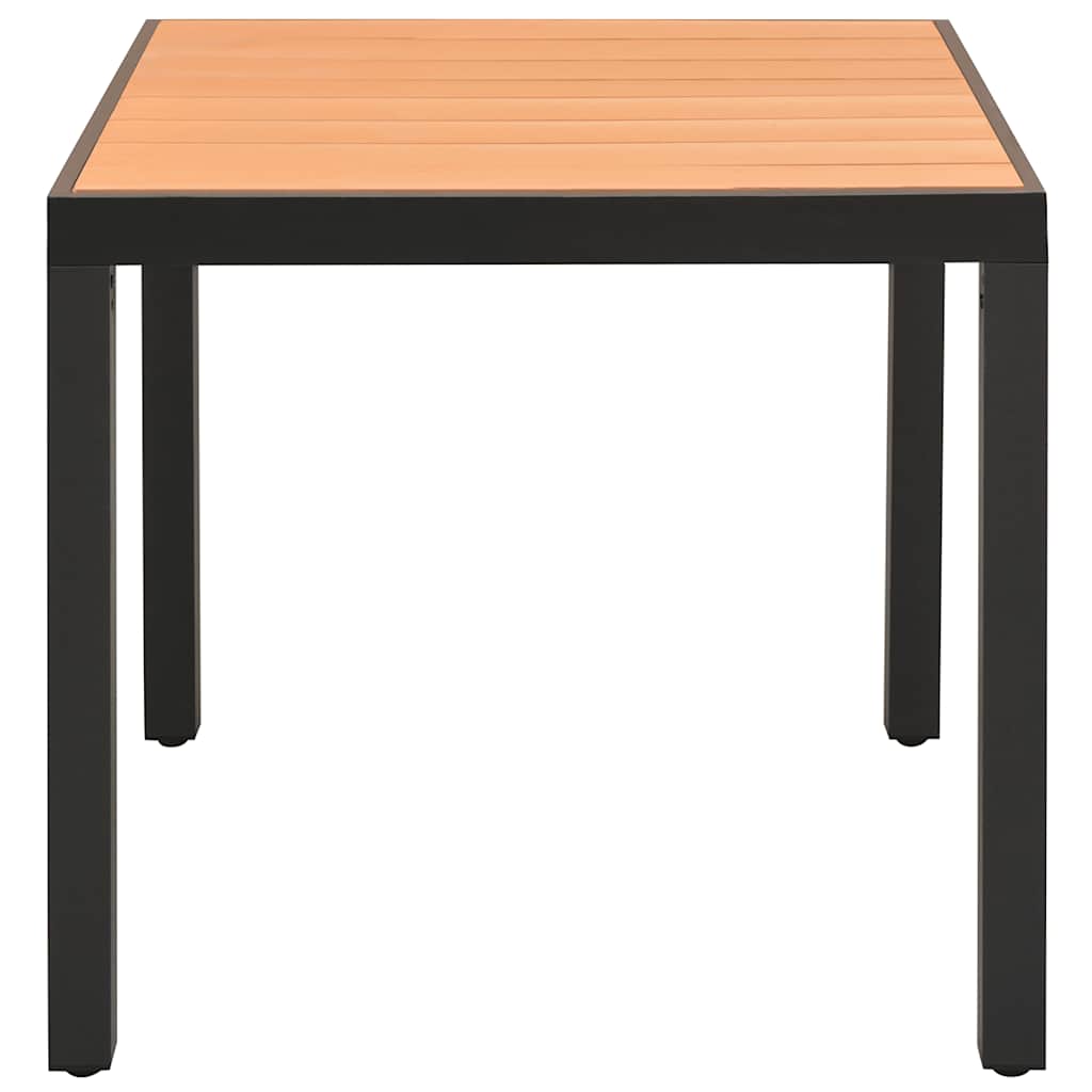 Mesa de jardim em alumínio e wpc 80x80x74 cm castanho