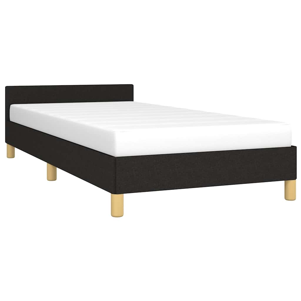 Estrutura de cama sem colchão 100x200 cm tecido preto