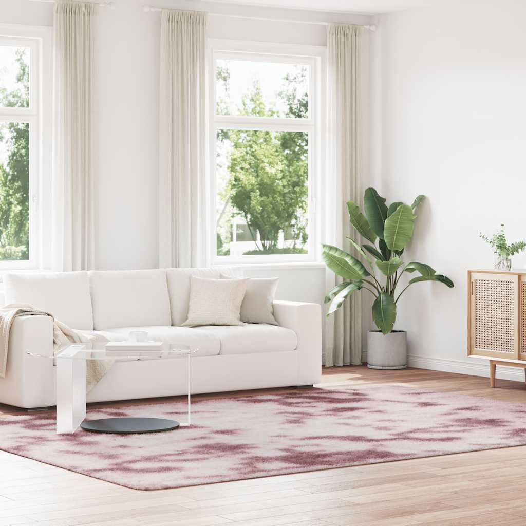 Tapete shaggy de pelo alto navarra 240x340 cm rosa empoeirado