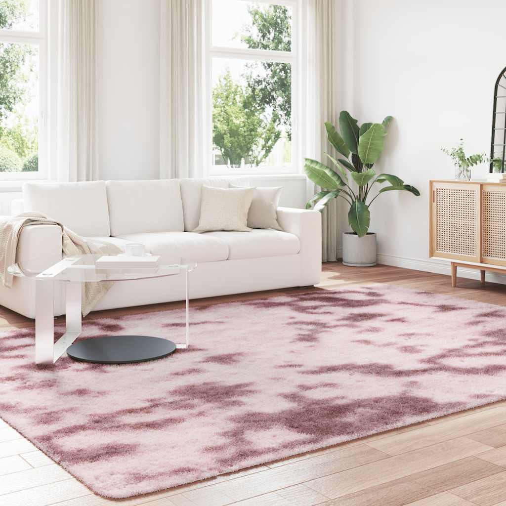 Tapete shaggy de pelo alto navarra 240x340 cm rosa empoeirado