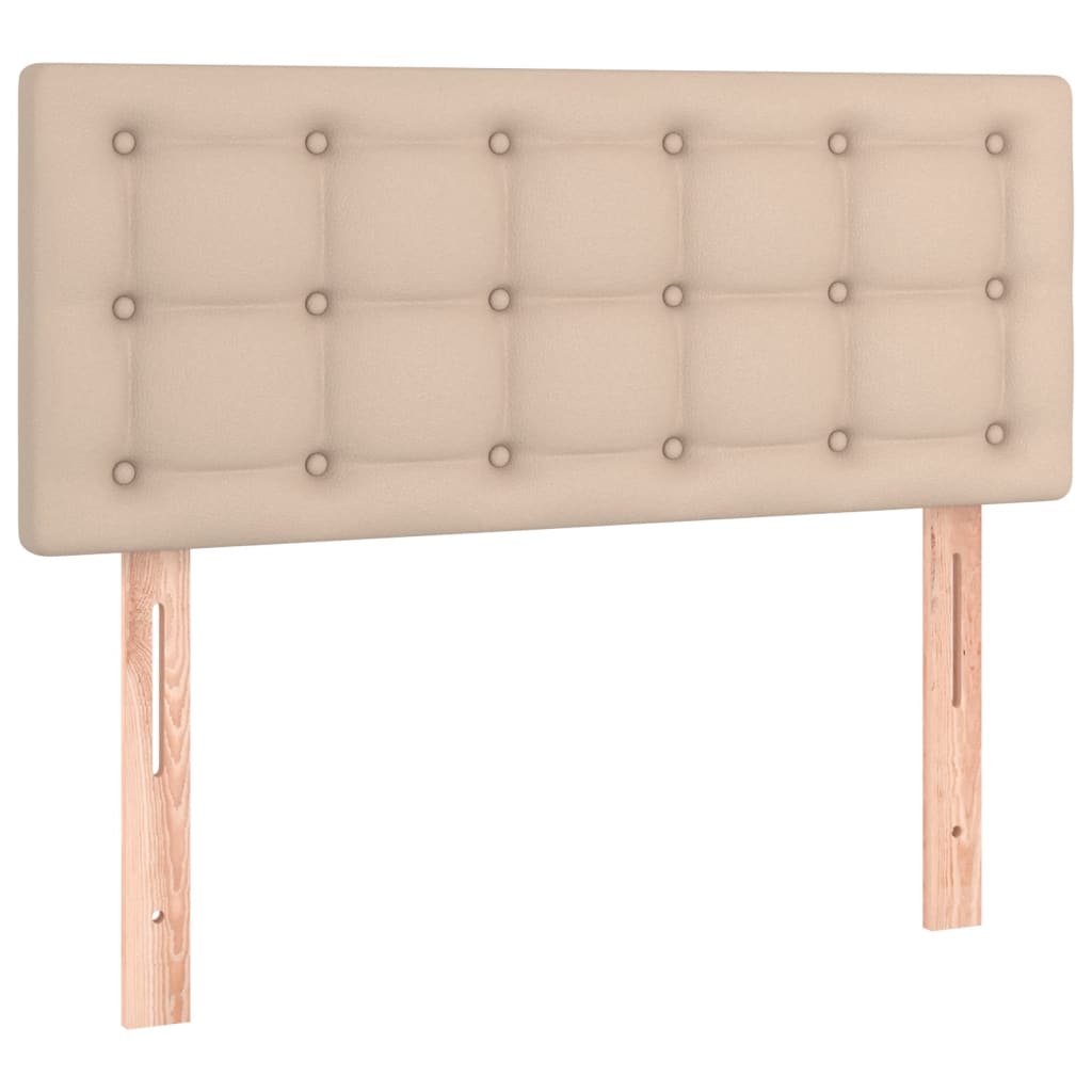 Cabeceira cama c/ LED couro artificial 90x5x78/88 cm cappuccino