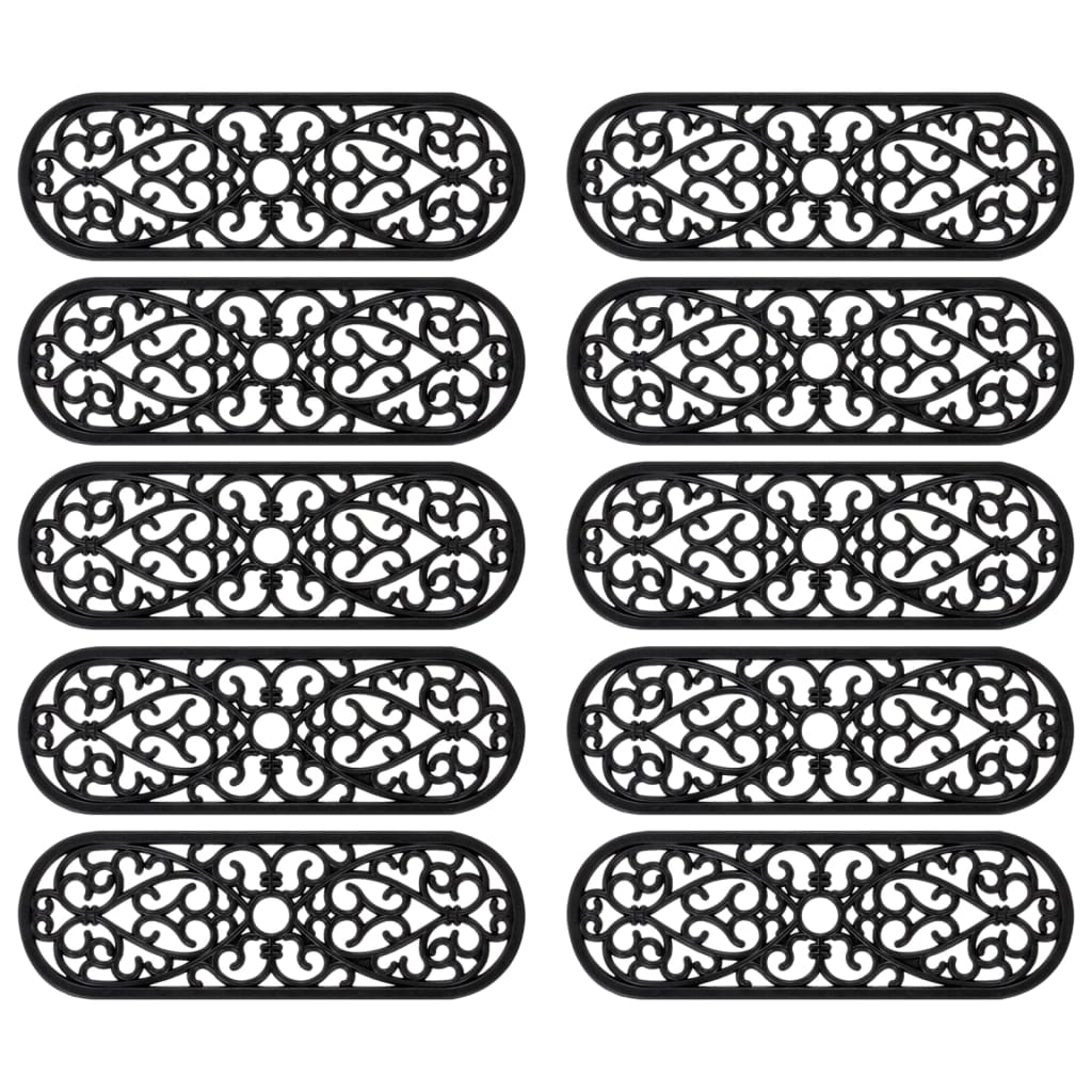 Tapetes para degraus de escada 10 pcs 25x75 cm borracha