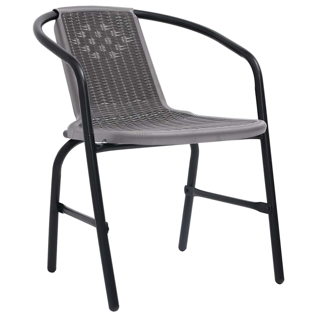 Cadeiras de jardim 4 pcs vime plástico e aço 110 kg