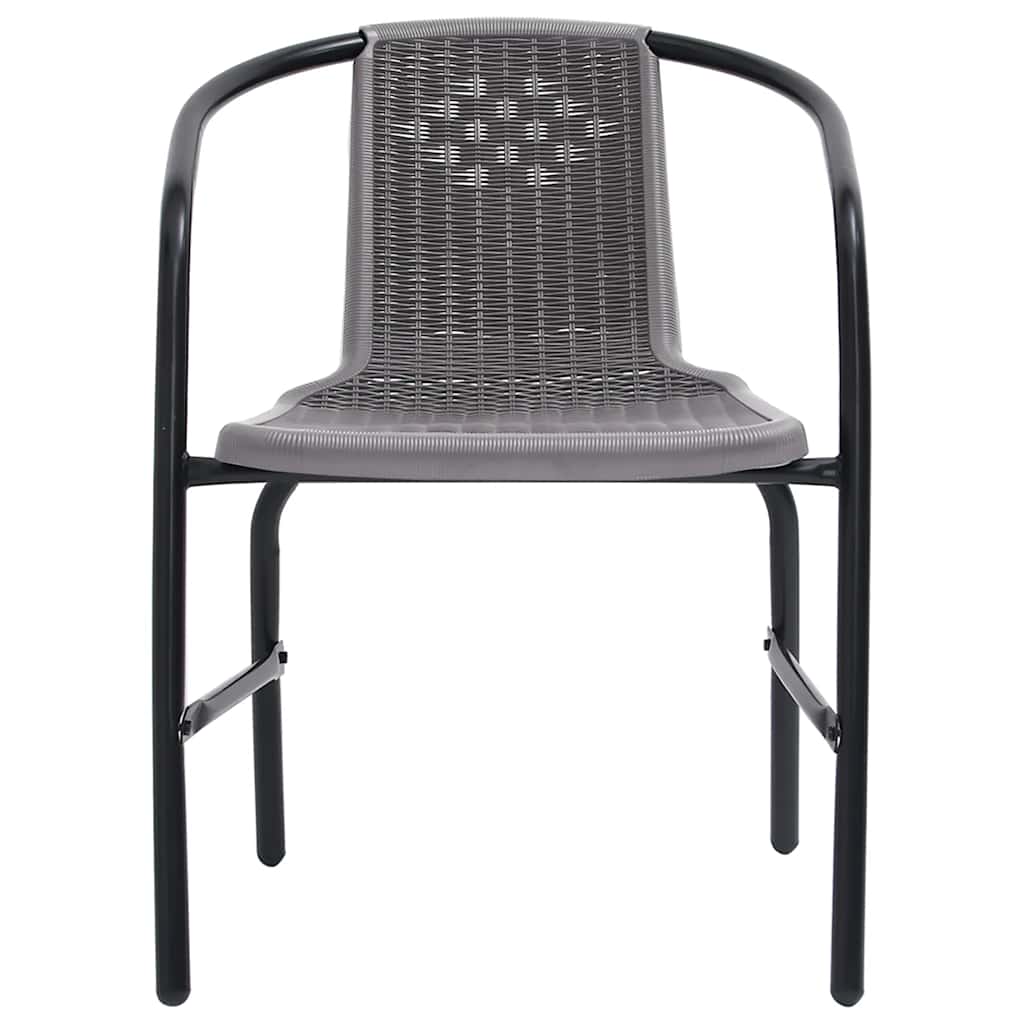 Cadeiras de jardim 4 pcs vime plástico e aço 110 kg