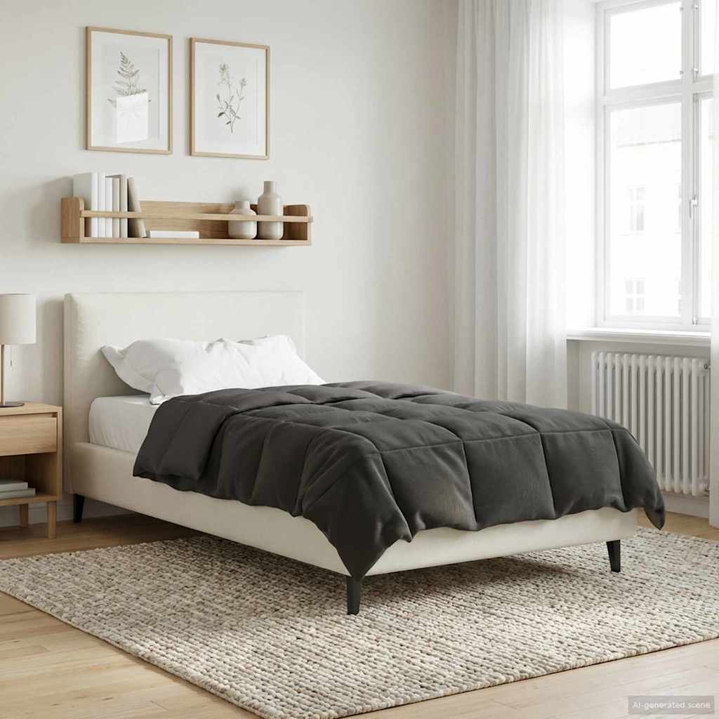 Duvet de ano inteiro antracite 135 x 220 cm microfibra