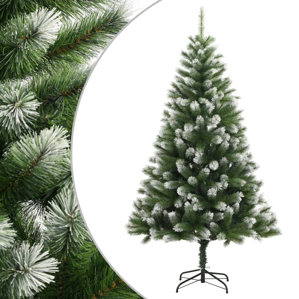 Árvore de natal artificial articulada c/ flocos de neve 210 cm