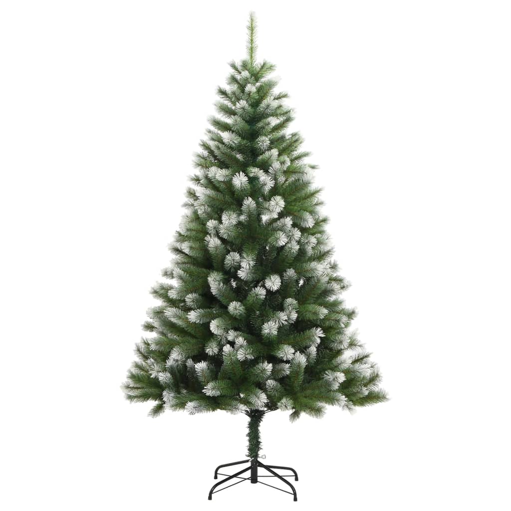 Árvore de natal artificial articulada c/ flocos de neve 210 cm