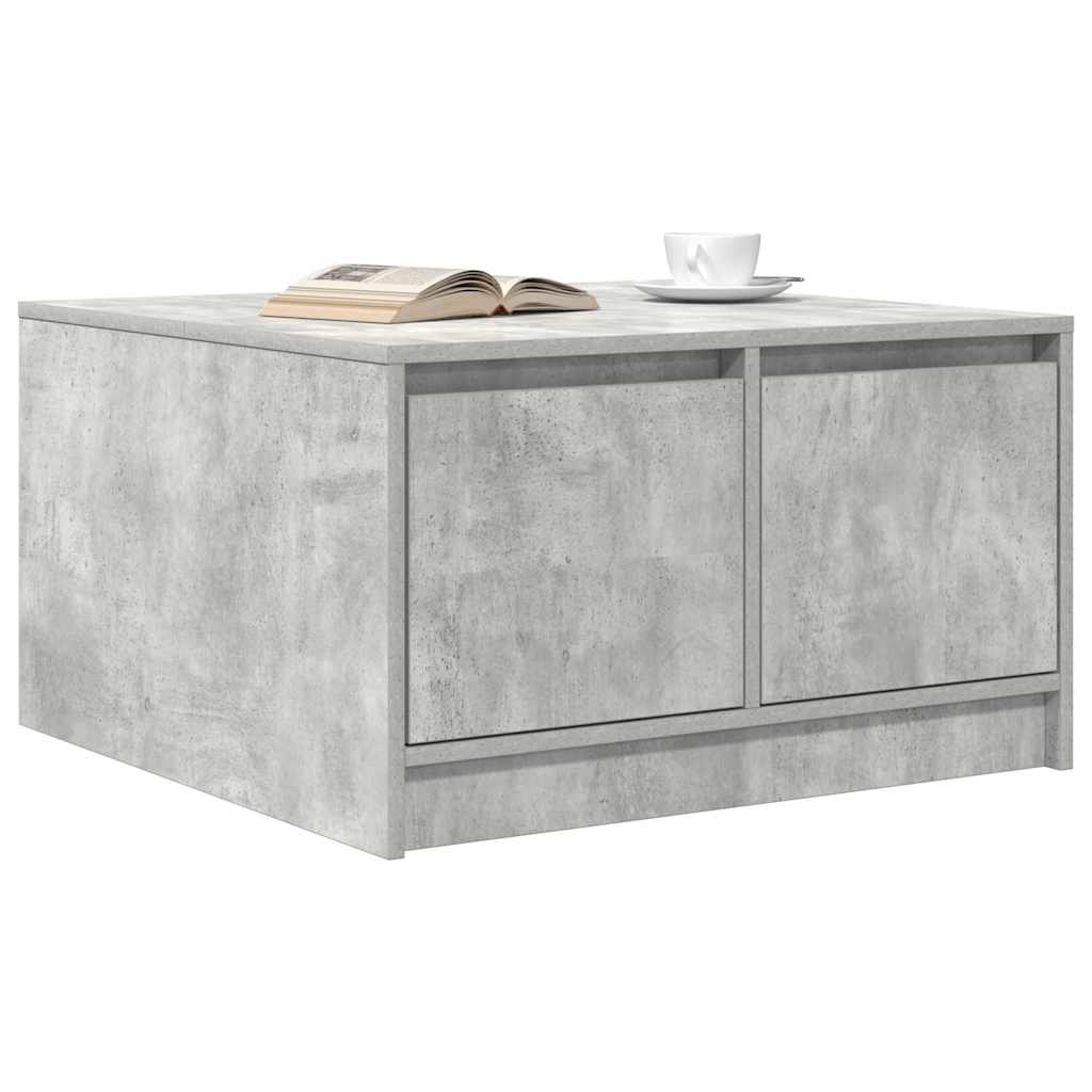 Mesa de centro com gavetas 70,5x70x40 cm cinzento-cimento