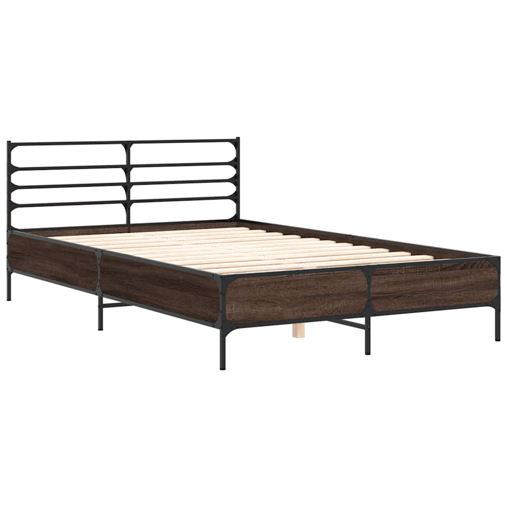 Estrutura de cama 140x200cm derivados madeira/metal
