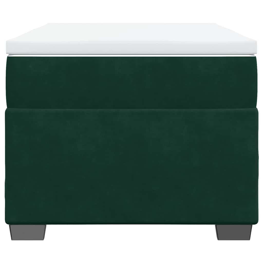 Cama com molas/colchão 90x190 cm veludo verde-escuro