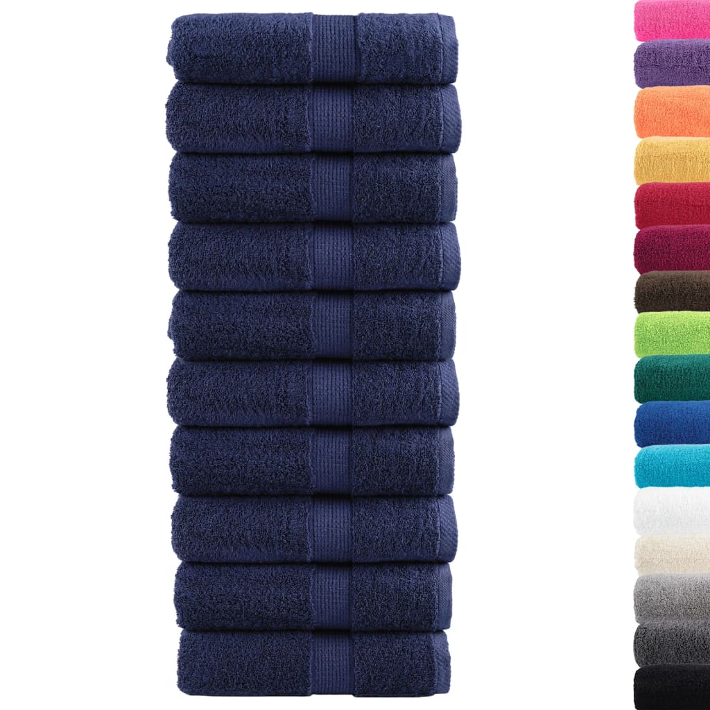 Toalhas de rosto premium solund 10 unidades azul-marinho 30x30 cm 600 g/m²