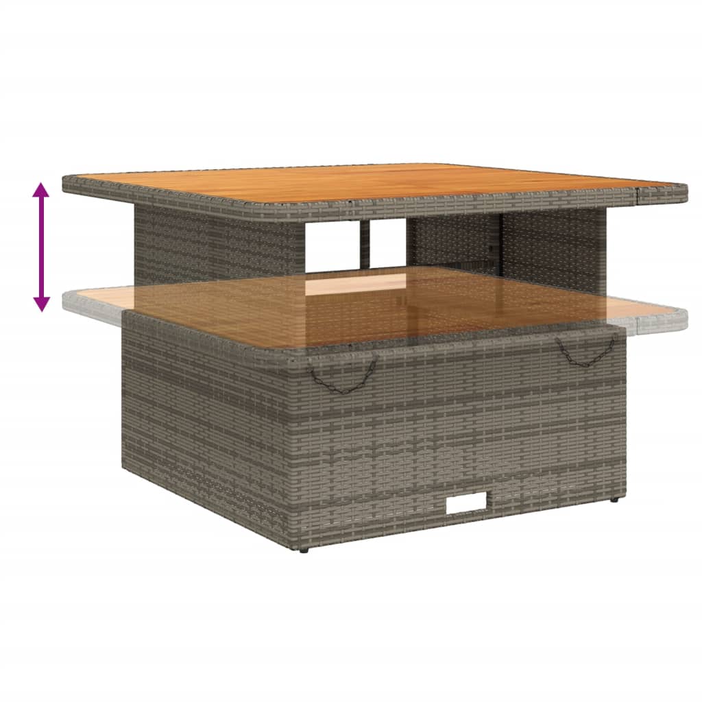 4 Pcs conjunto de jantar p/ jardim c/ almofadões vime PE cinza