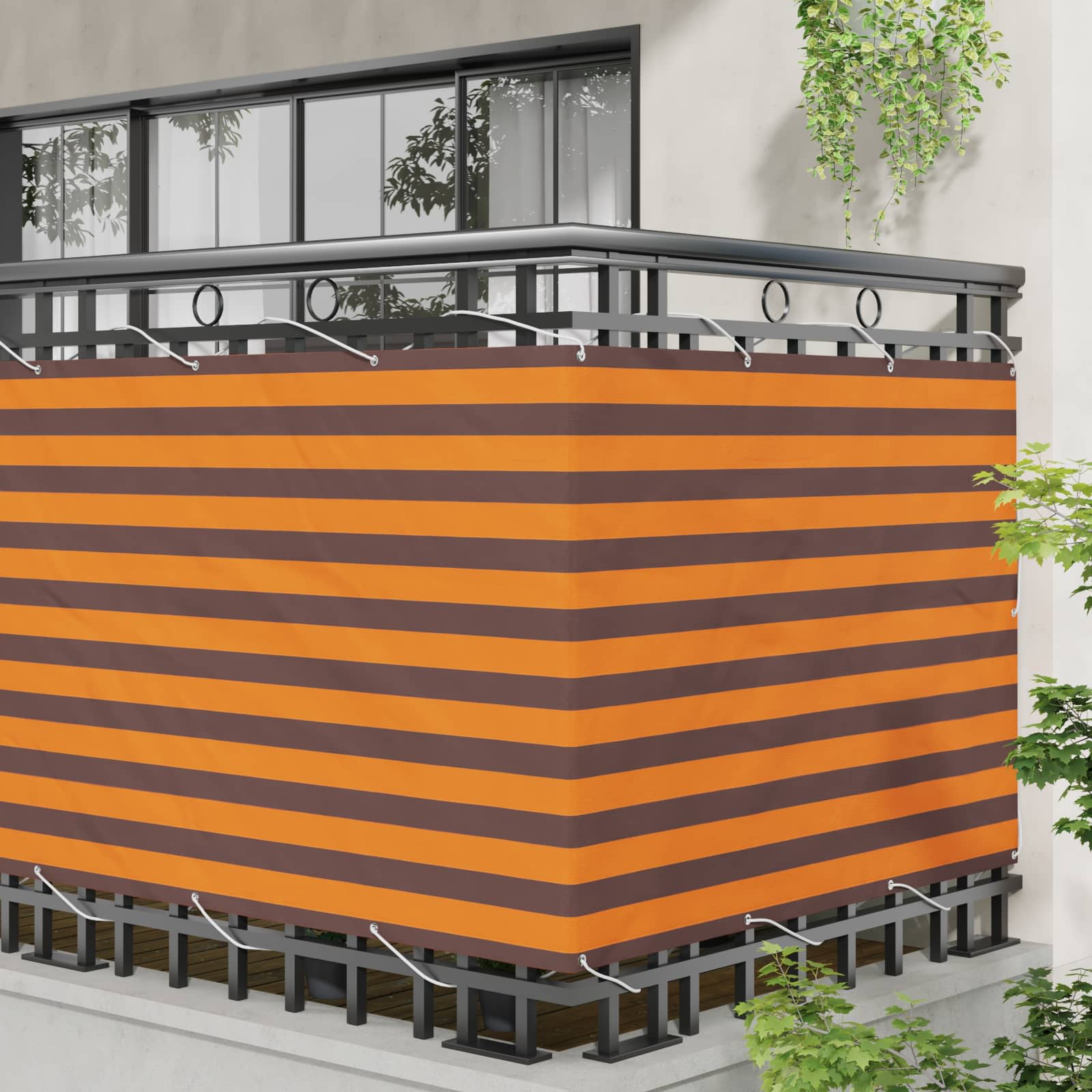 Tela de varanda laranja e marrom 120 x 200 cm