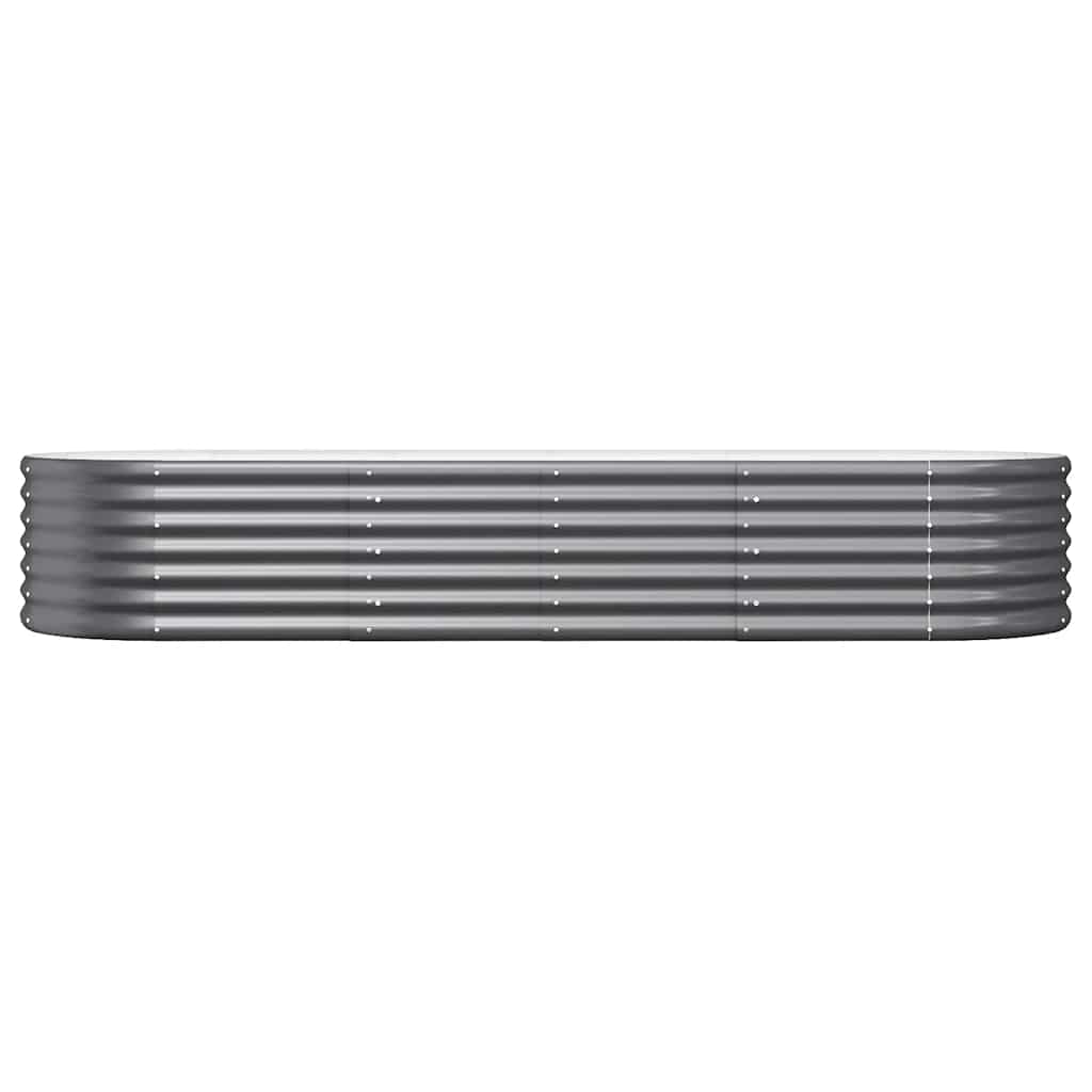 Canteiro elevado jardim 224x80x36 aço galvanizado antracite
