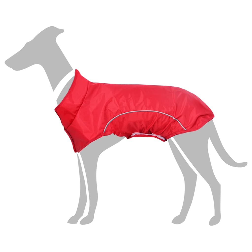 Capa de chuva para cães com tiras reflectoras vermelho xxs