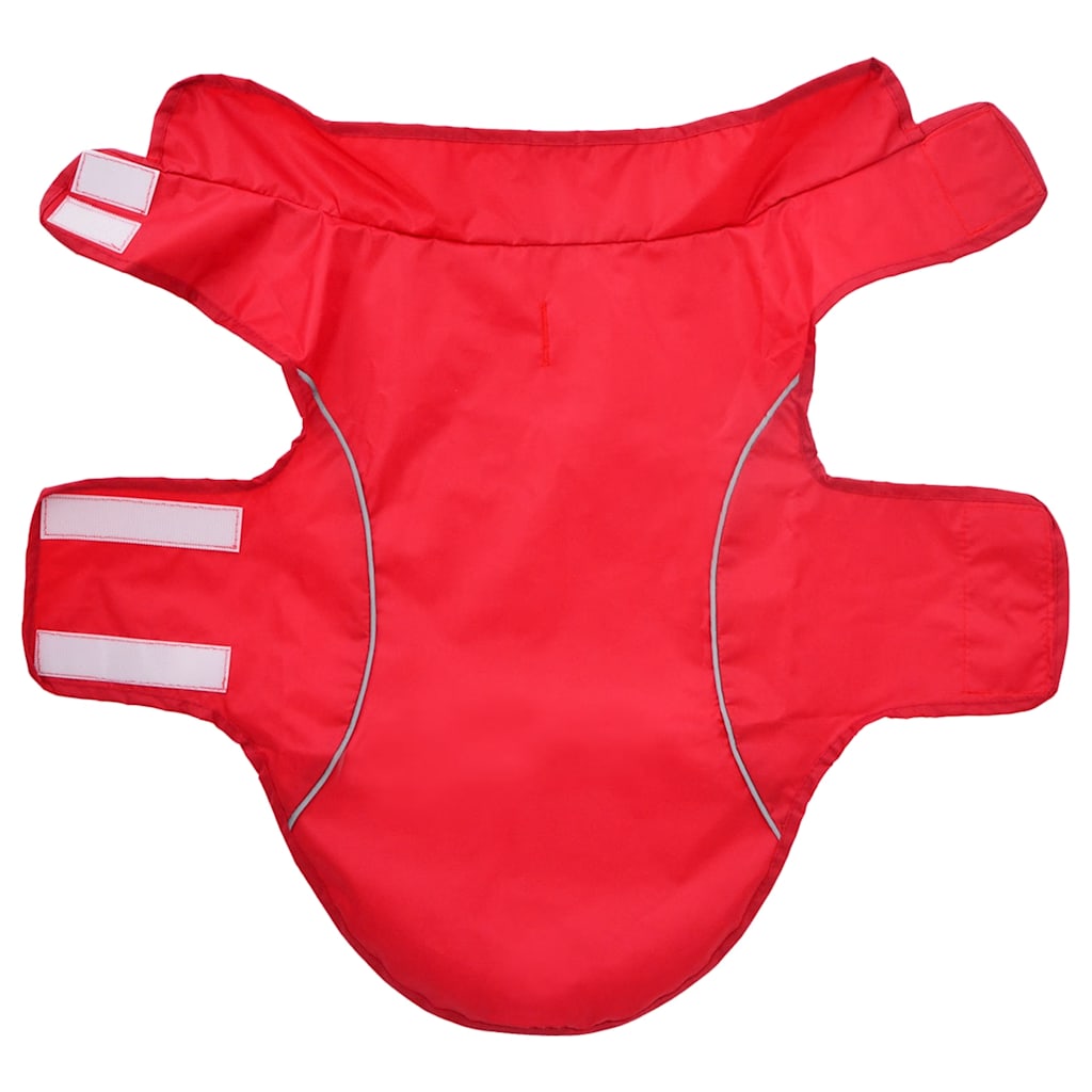 Capa de chuva para cães com tiras reflectoras vermelho xxs