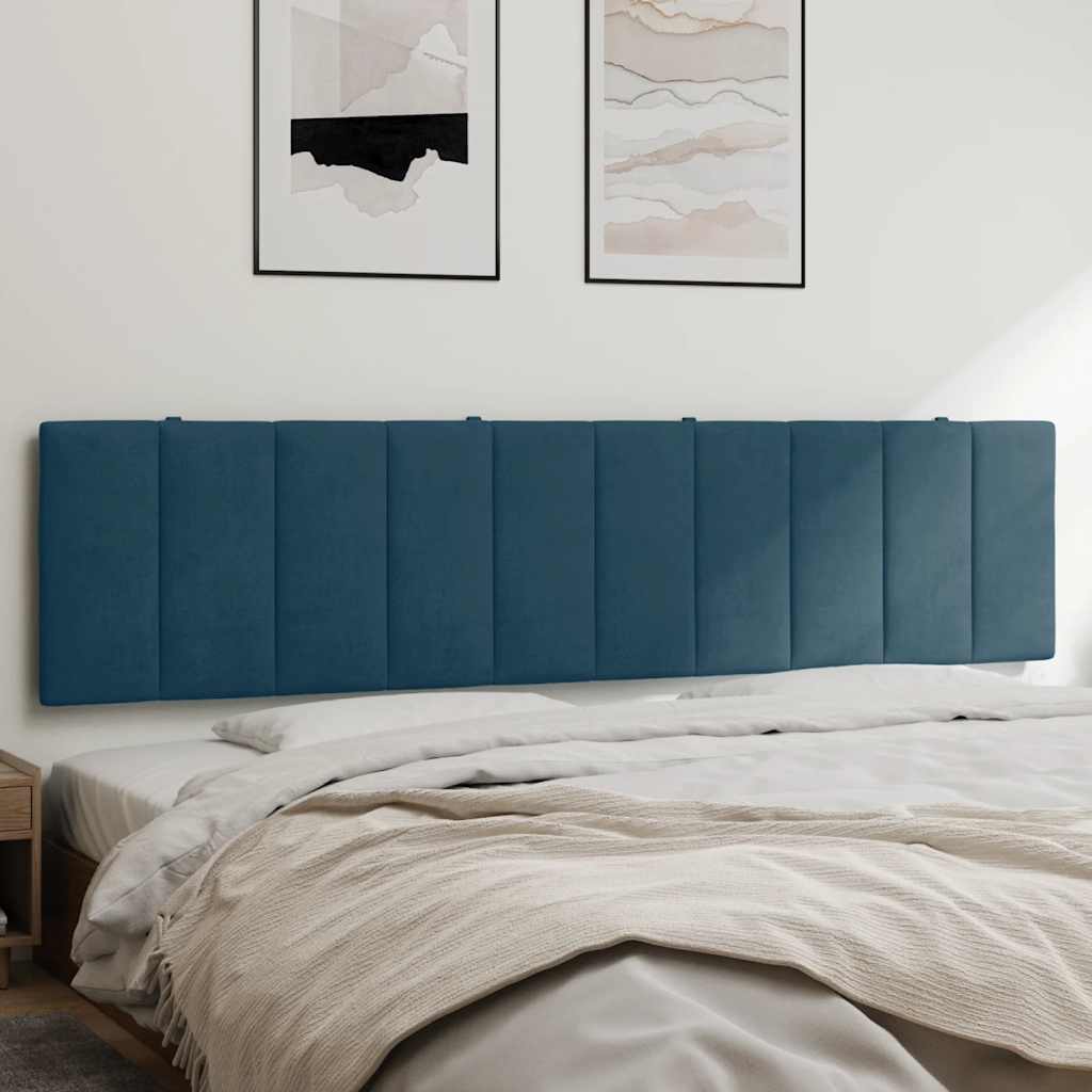 Almofadão de cabeceira hanko 200 cm veludo azul