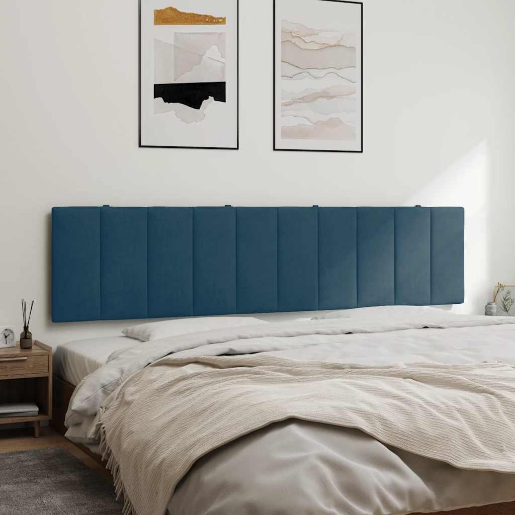 Almofadão de cabeceira hanko 200 cm veludo azul