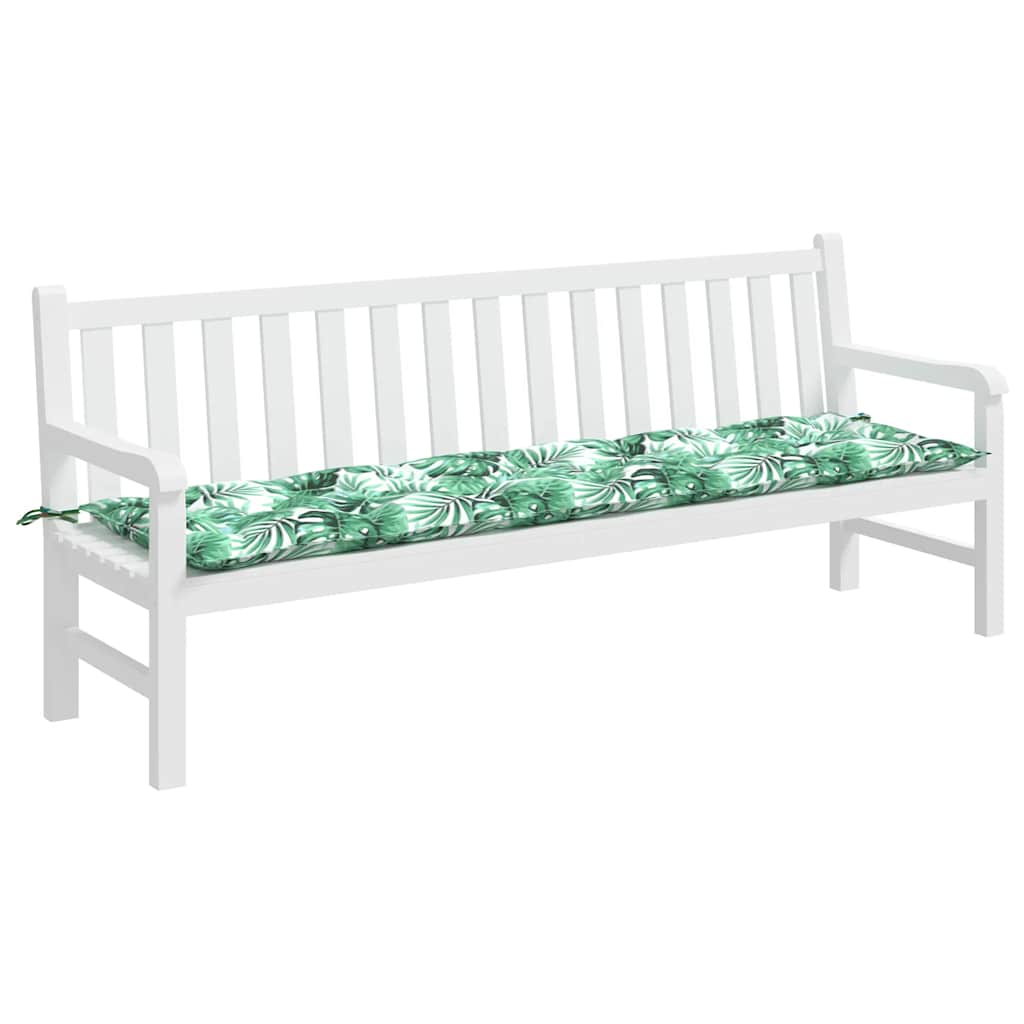 Almofada para banco de jardim com estampa de folhas, 200x50x7 cm, tecido oxford