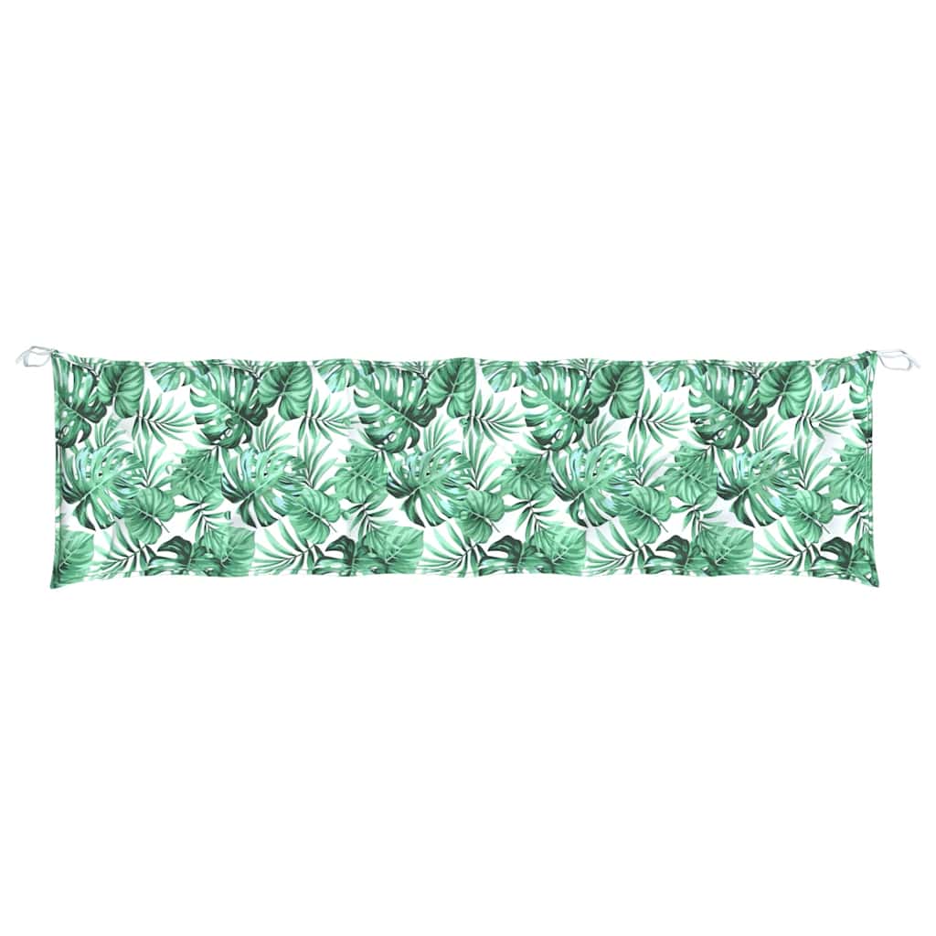 Almofada para banco de jardim com estampa de folhas, 200x50x7 cm, tecido oxford