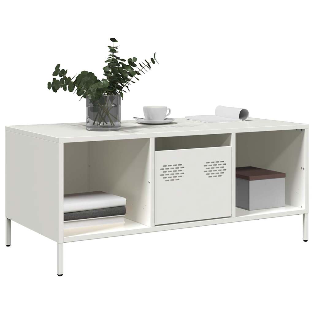 Mesa de centro 101,5x50x43,5 cm aço laminado a frio branco