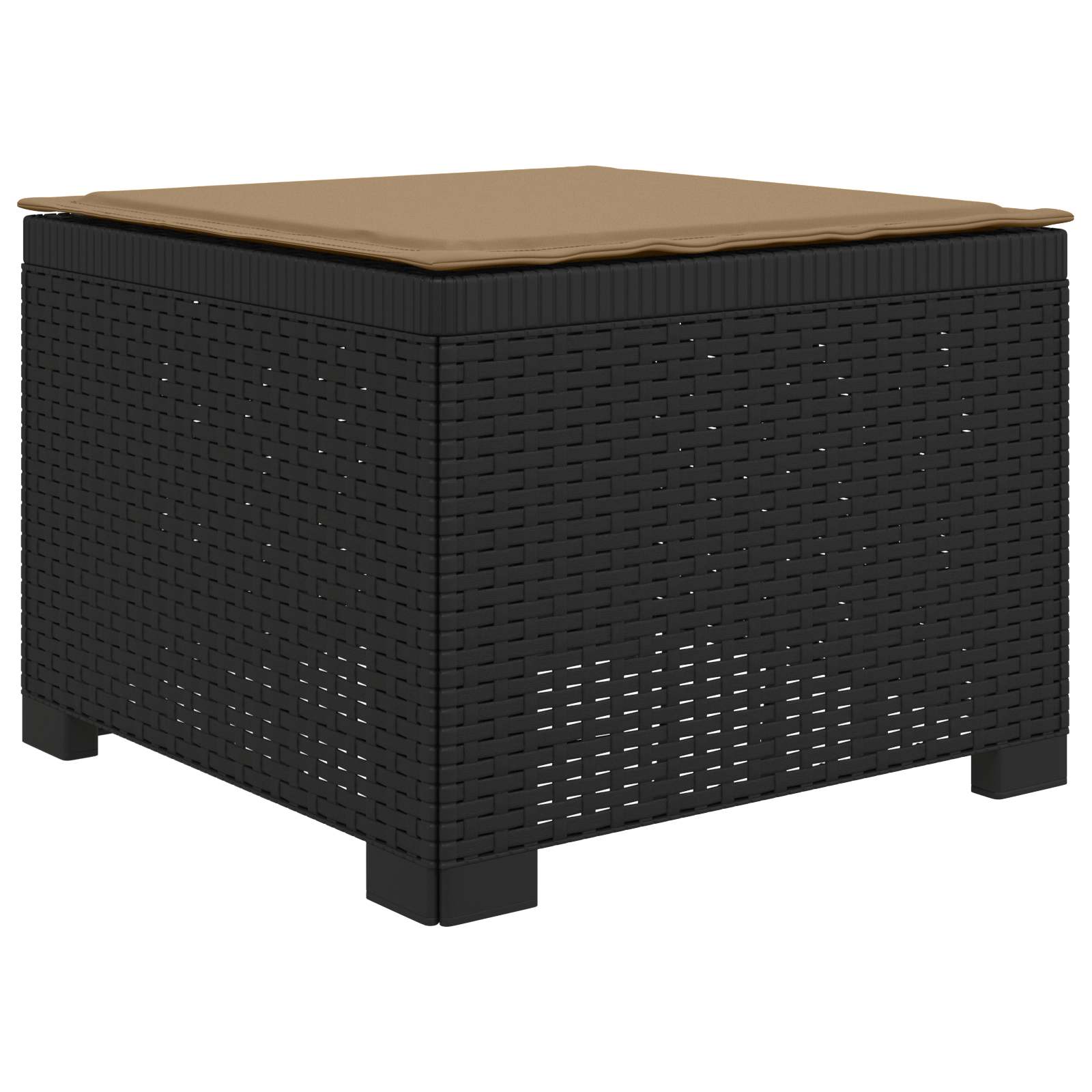 Sofá de jardim 1 lugar com almofada look rattan PP antracite