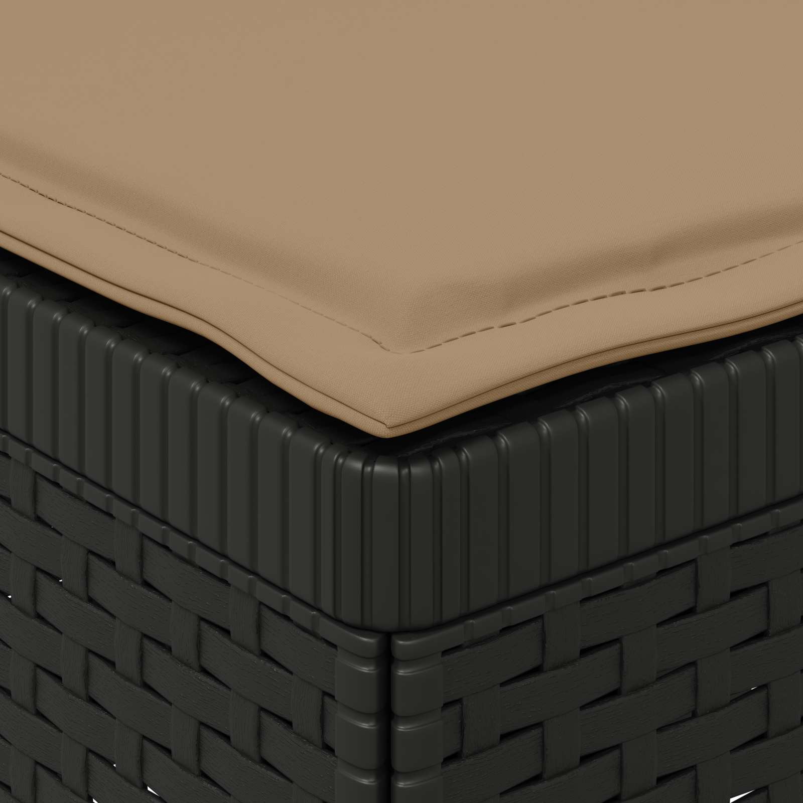 Sofá de jardim 1 lugar com almofada look rattan PP antracite