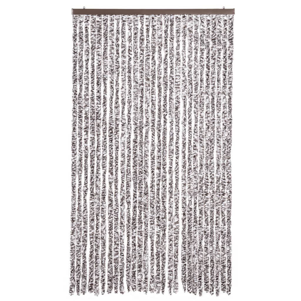 Cortina anti-insetos 118x220 cm chenille castanho e bege