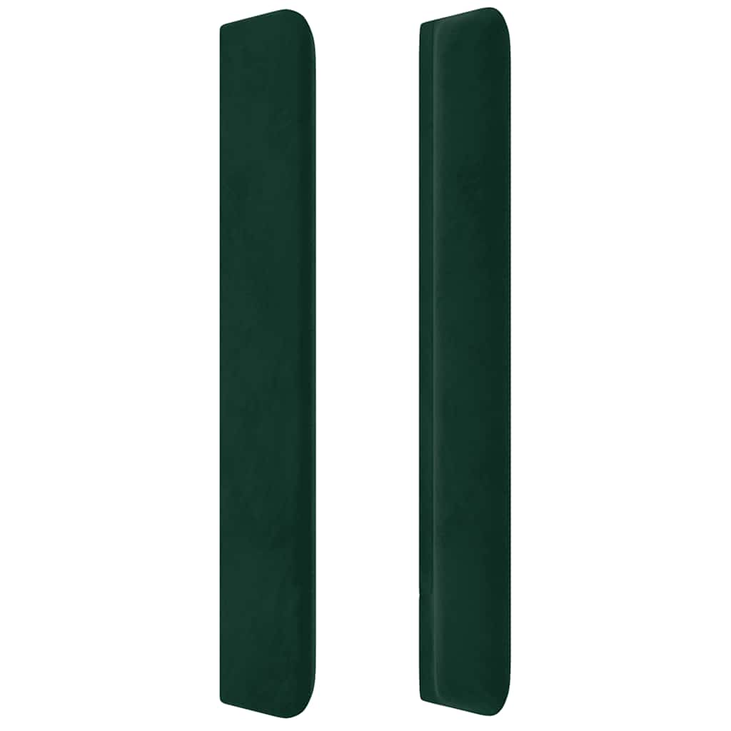 Cabeceira cama c/ abas veludo 93x16x118/128 cm verde-escuro
