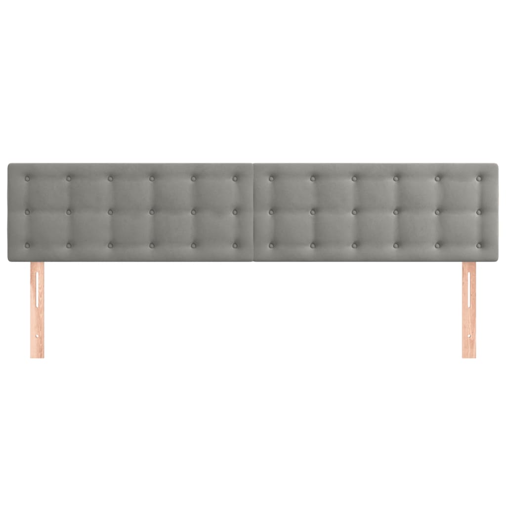 Cabeceiras cinzento-claro 200x5x78/88 cm veludo
