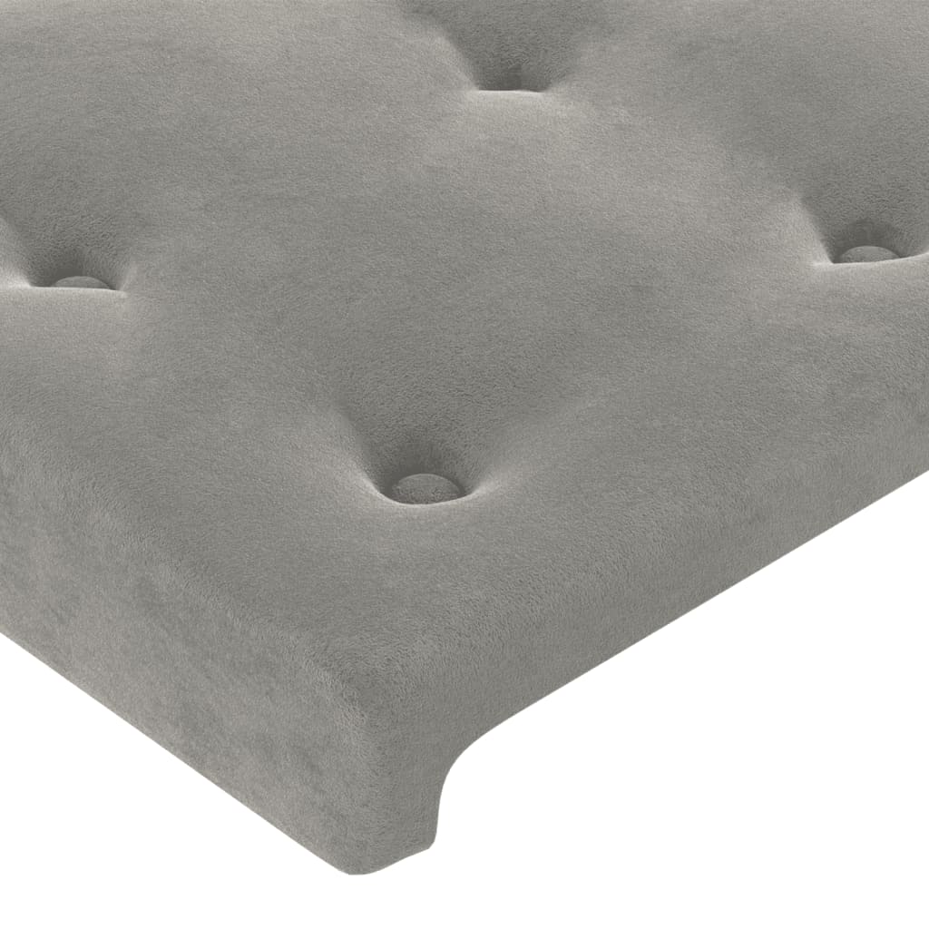 Cabeceiras cinzento-claro 200x5x78/88 cm veludo