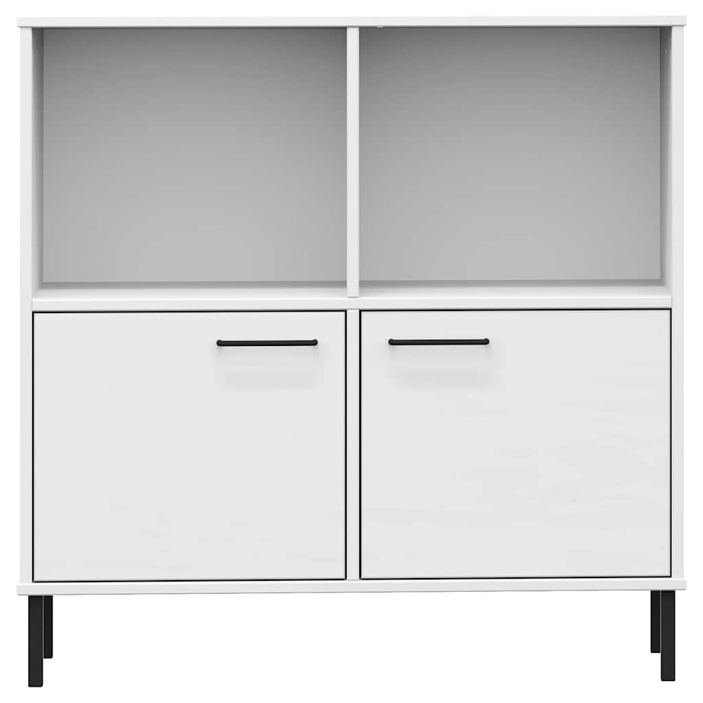 Estante c/ pernas metal 90x35x90,5cm madeira maciça oslo branco