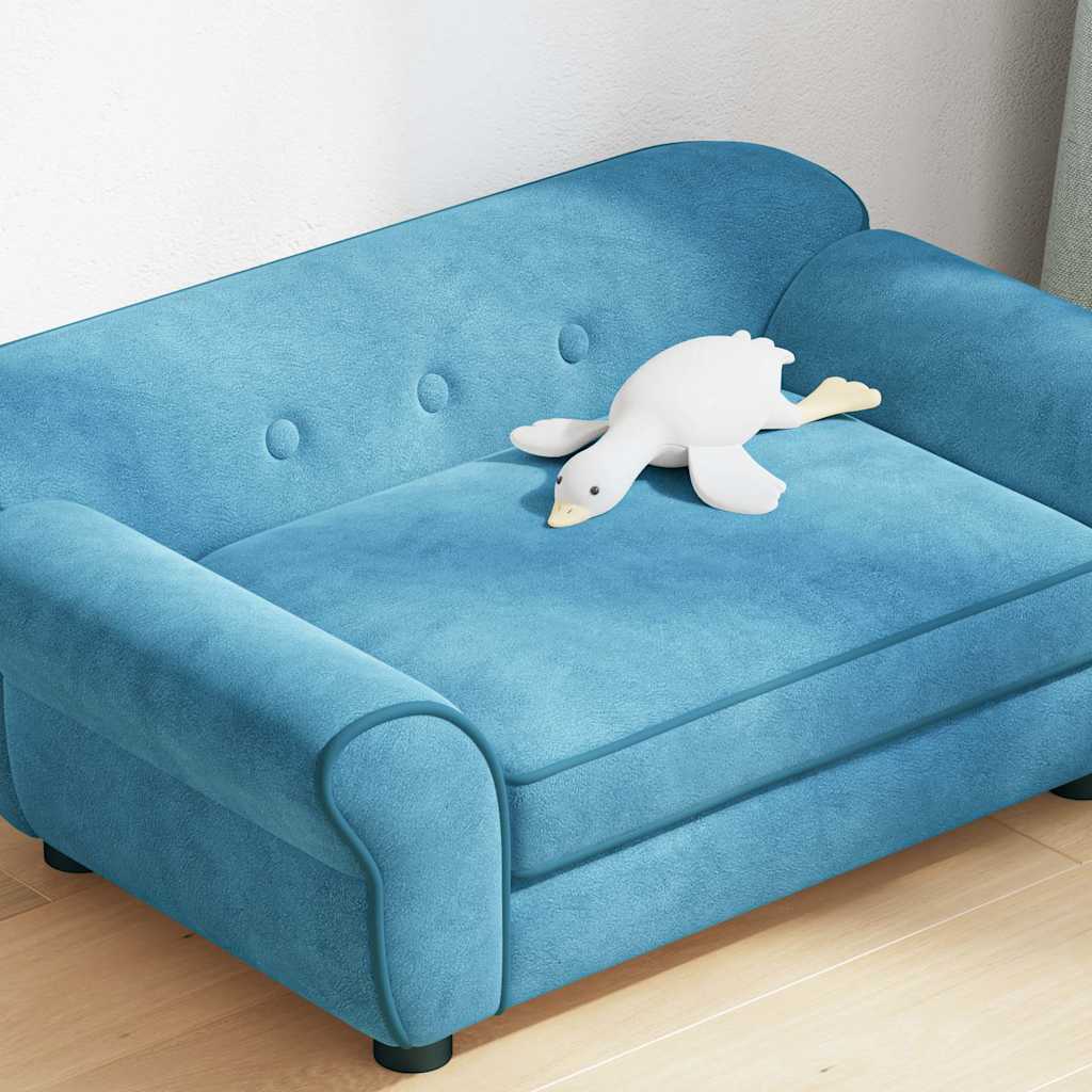 Sofá para cães 72x45x30 cm pelúcia turquesa