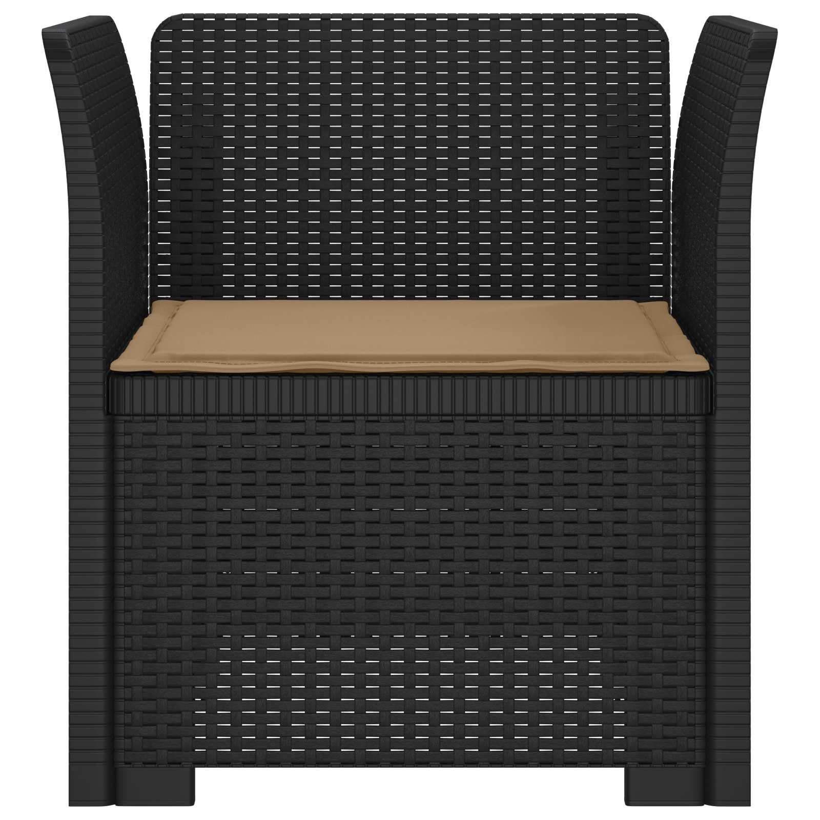 Poltrona 1 lugar com almofada look rattan PP antracite