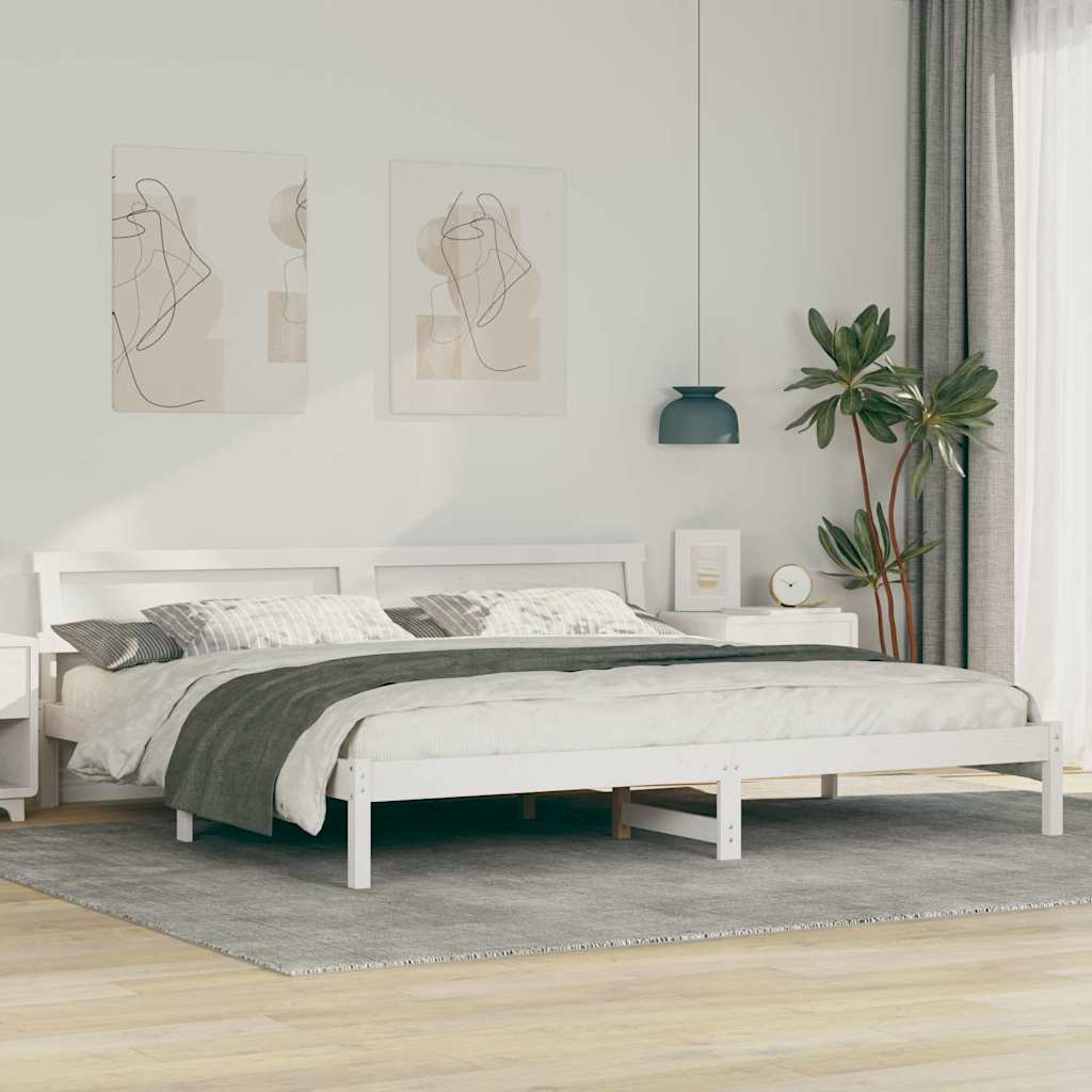 Estrutura da cama com cabeceira branco 180 x 200 cm