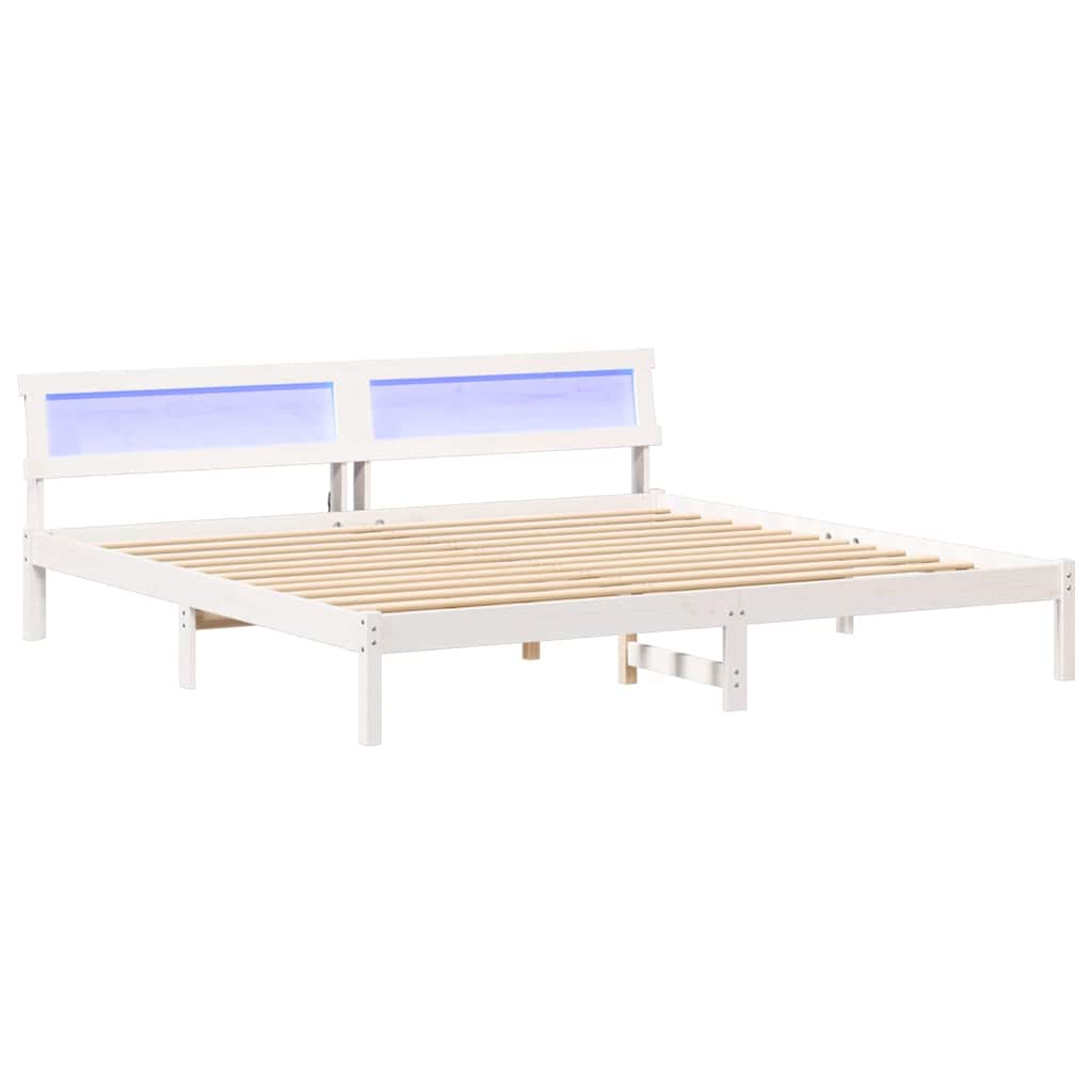 Estrutura da cama com cabeceira branco 180 x 200 cm