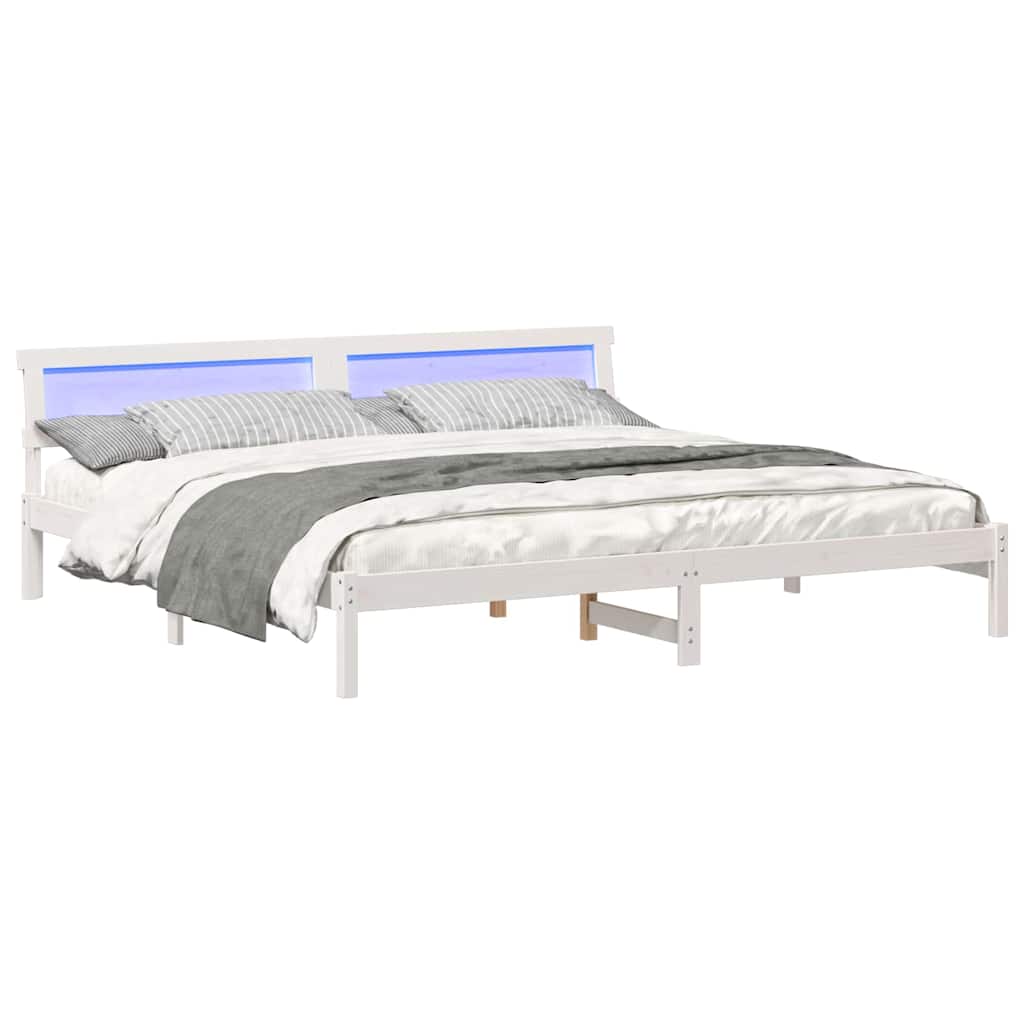 Estrutura da cama com cabeceira branco 180 x 200 cm