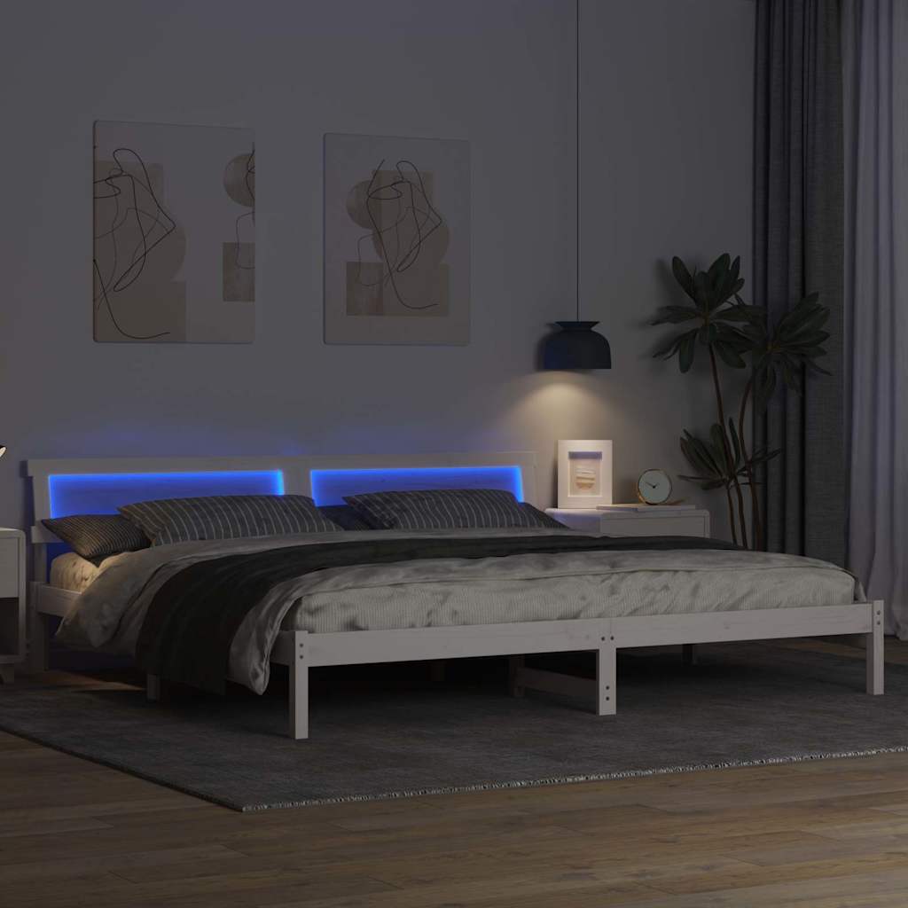 Estrutura da cama com cabeceira branco 180 x 200 cm