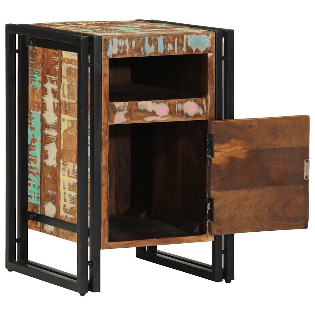 Mesa de cabeceira 40x40x59 cm em madeira maciça reciclada