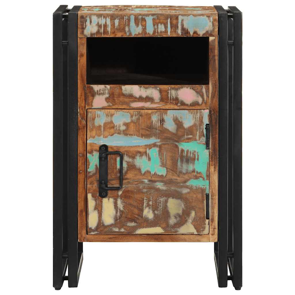 Mesa de cabeceira 40x40x59 cm em madeira maciça reciclada