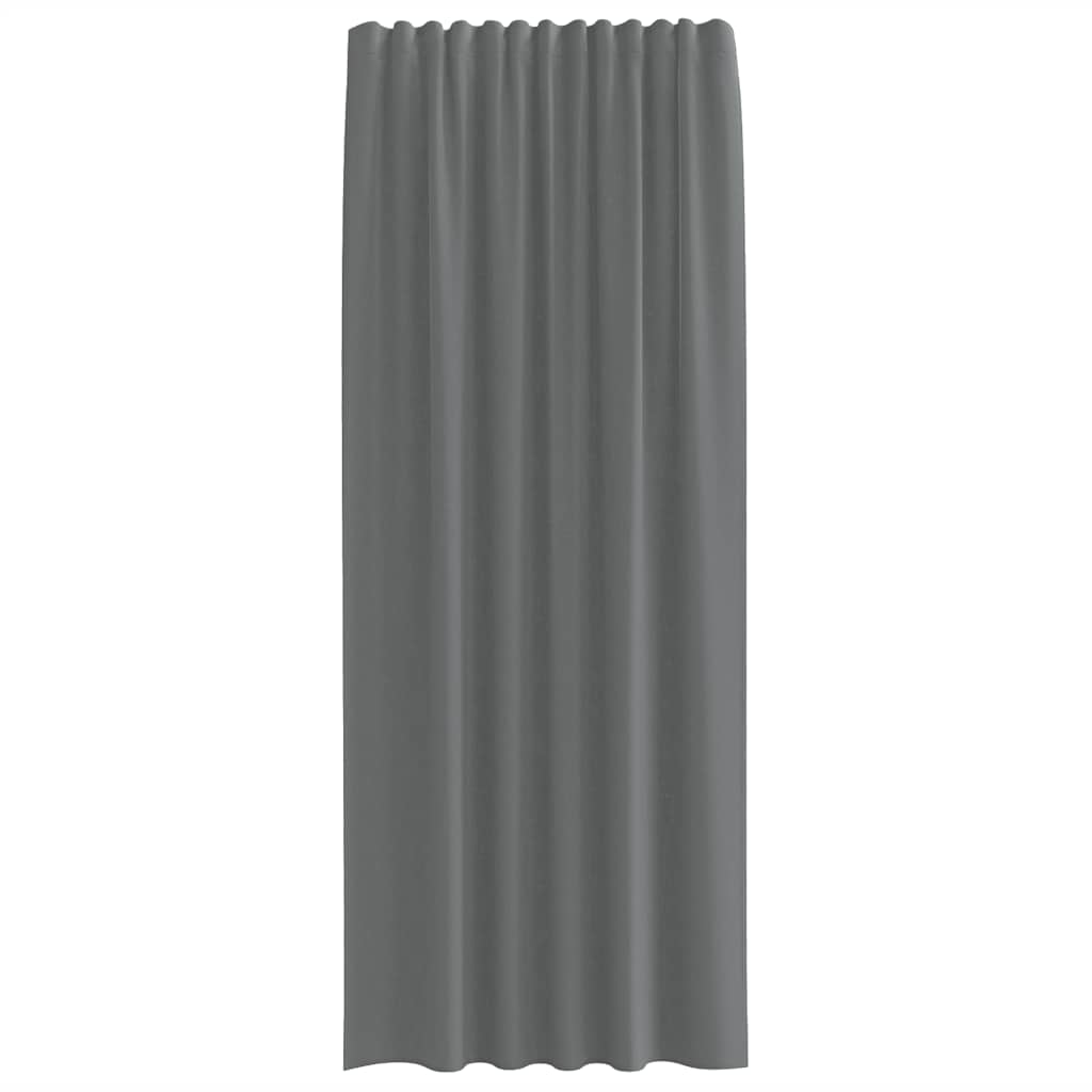 Cortinas de voile com bolsos para varão 2 pcs cinzento-escuro