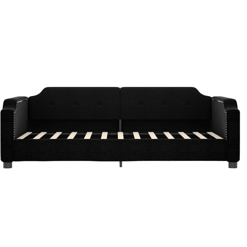 Sofá-cama com colchão 100x200 cm tecido preto