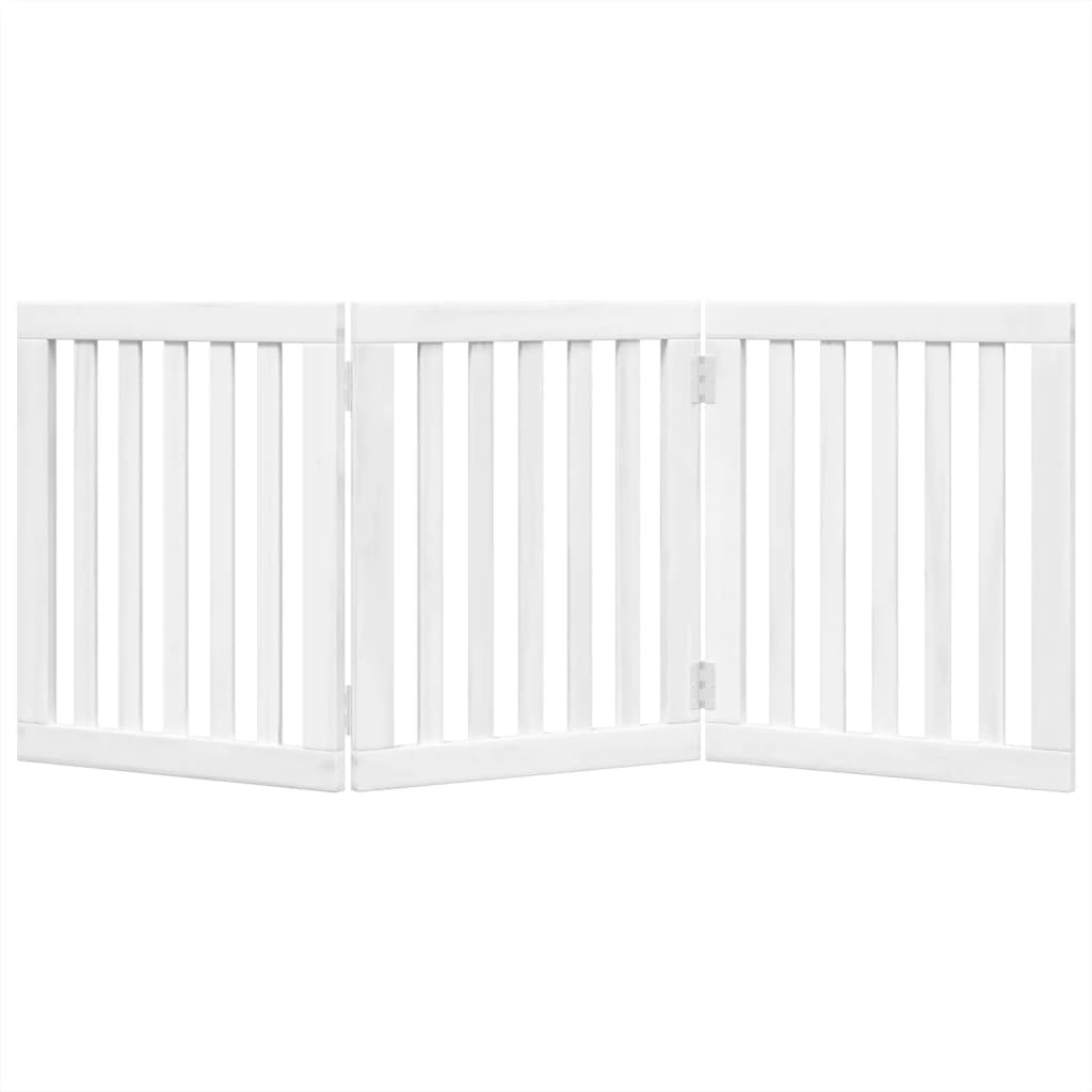 Portão para cães dobrável 3 painéis 150 cm álamo branco