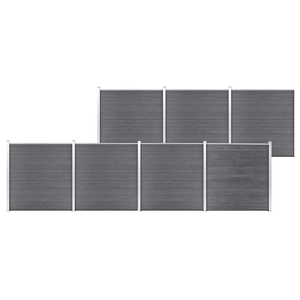 Painel de vedação para jardim 1218x186 cm wpc cinzento