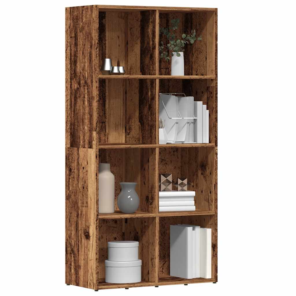 Armário de livros madeira velha 66x30x130 cm madeira trabalhada