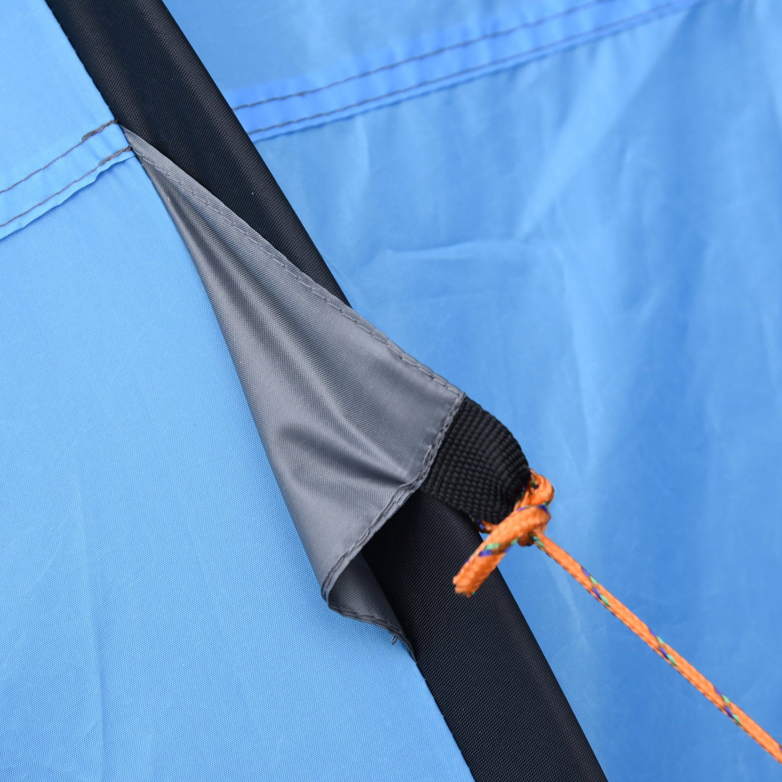 Tenda de campismo pop-up para 2-3 pessoas com janelas impermeável anti-UV 263,5x220x123 cm azul