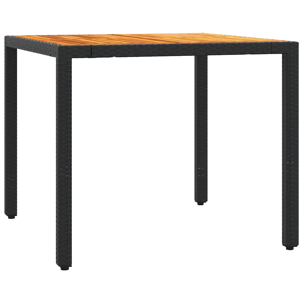 3 Pcs conjunto de bistrô com almofadões vime PE preto