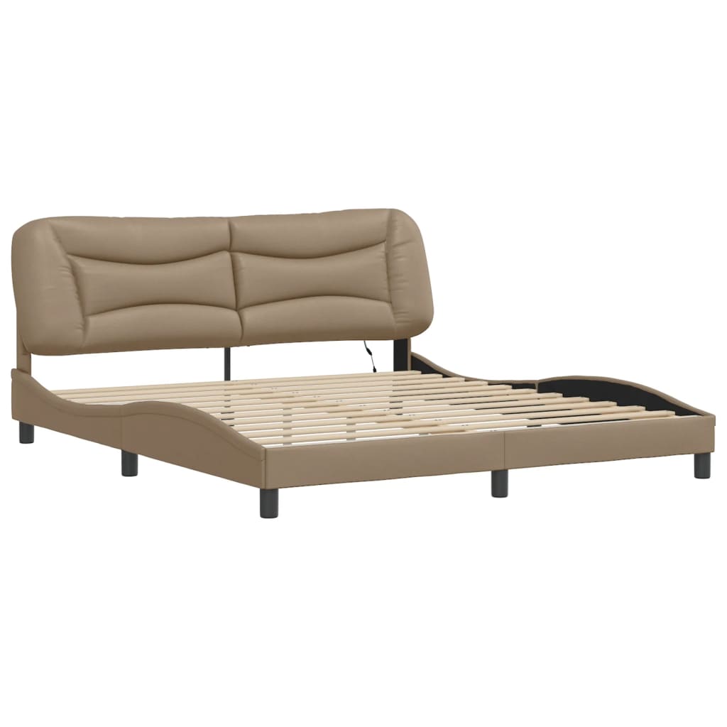 Estrutura de cama com LED sem colchão hvar 180x200 cm cappuccino